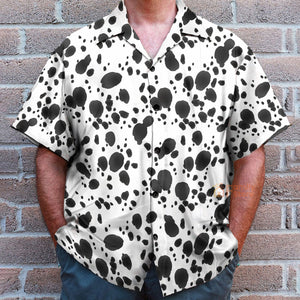 Dalmatian Dog Pattern Black And White Aloha Hawaiian Shirts For Men, Women