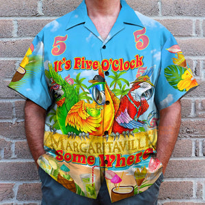 Parrot It's 5 O'clock Somewhere Margaritaville Tropical Hawaiian Shirts