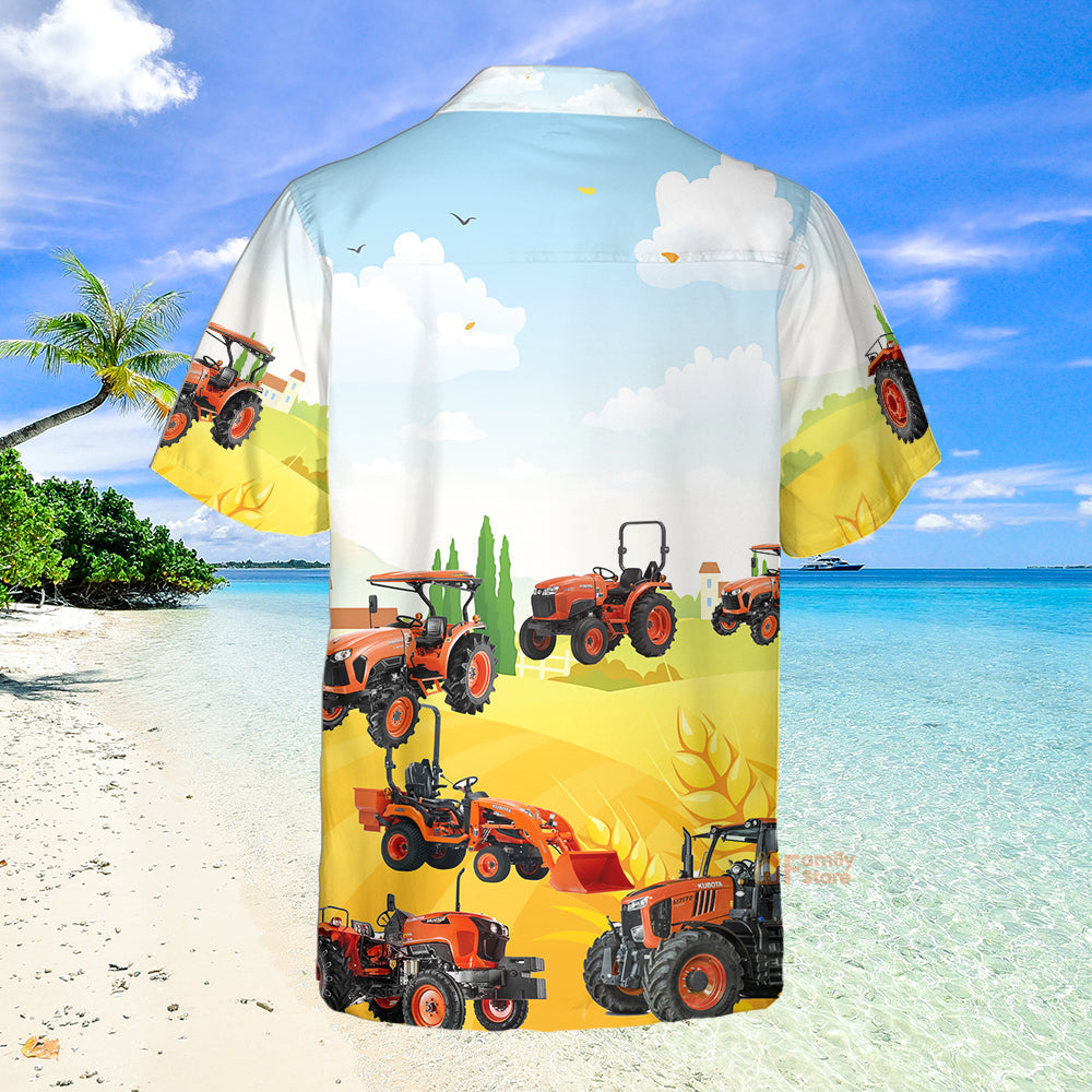 Kubota Tractor Farm Aloha Hawaiian Shirt For Men, Women