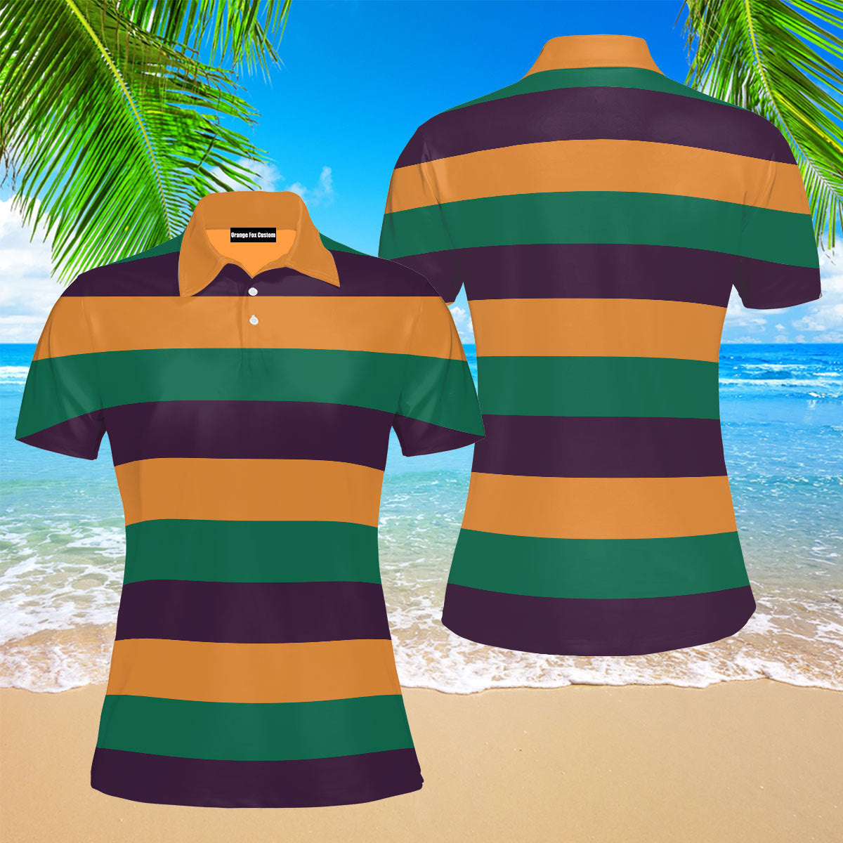 Mardi Gras Striped Polo Shirt For Women 2_95ed80f6 ddab 4e2c 9b5d 29b80f7ad4db