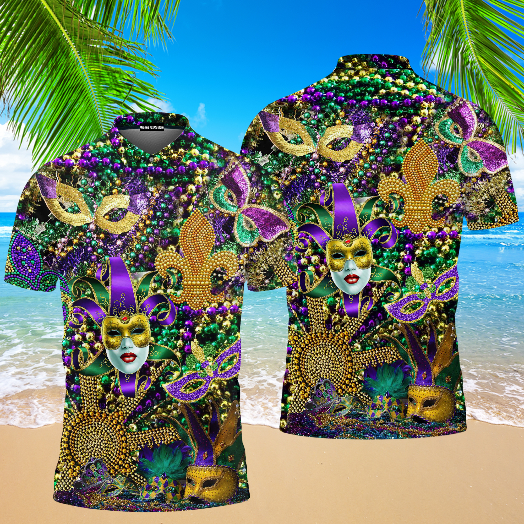 Mardi Grass Color Festival Polo Shirt For Men 2