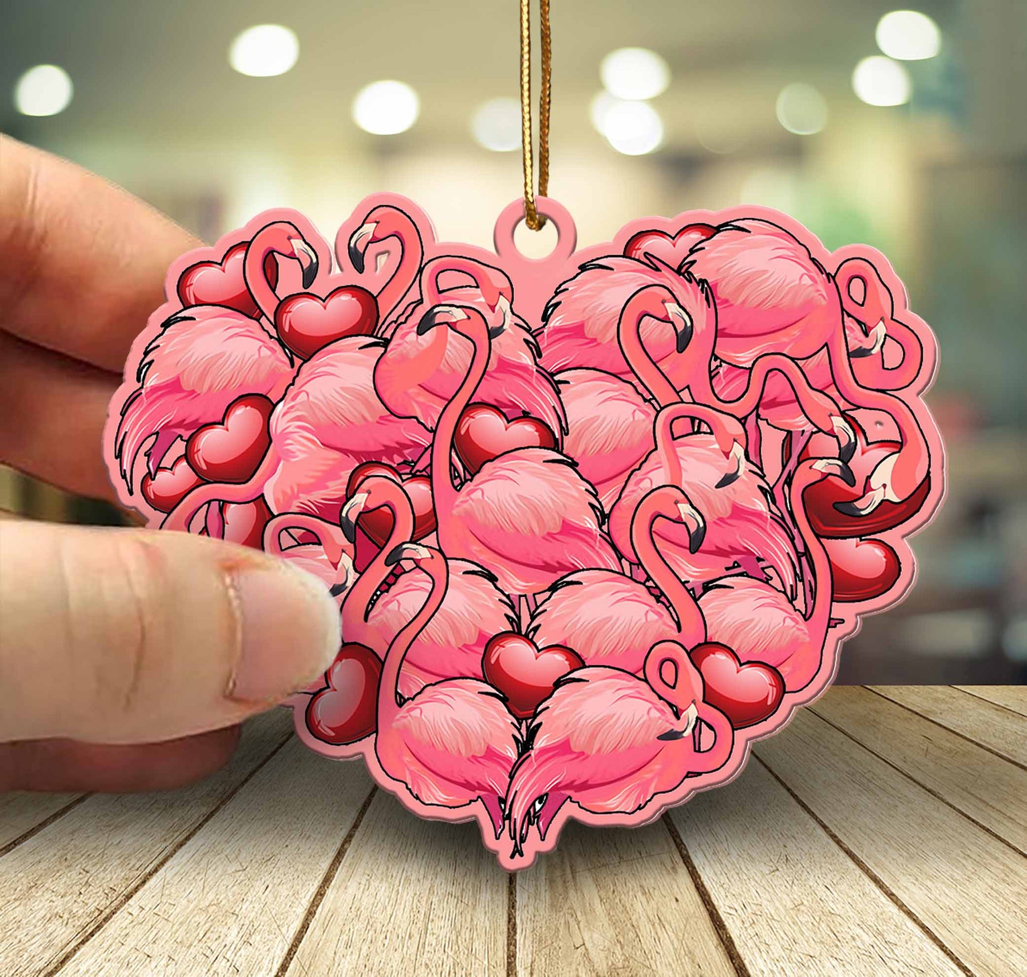 Flamingo heart gift gift for flamingo lover gift for bird lover ornament