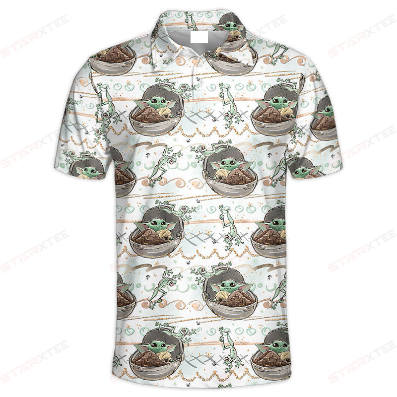 StarWarsBabyYodaPatternGiftForFansPoloShirt_7007_1