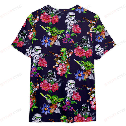 StarWarsPatterFlowerGiftForFansUnisex3DT shirt OwlOhh_7836_2