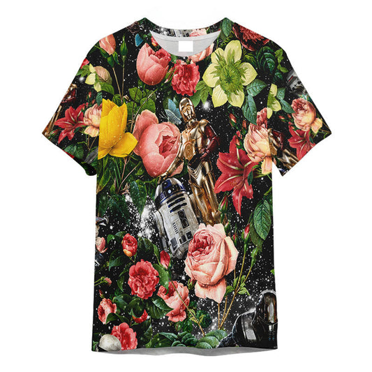 StarWarsPatternFlowerGiftForFansUnisex3DT shirt OwlOhh_6907_1