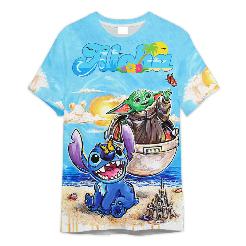 StarWarsStitchAndBabyYodaSummerGiftForFansUnisex3DT shirt OwlOhh_1161_1