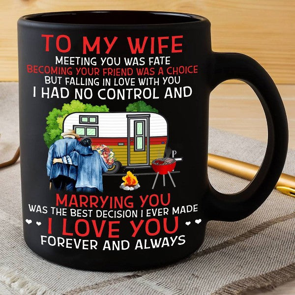 To my Wife - Marrying you - I love you - Forever and Always - Mug Black