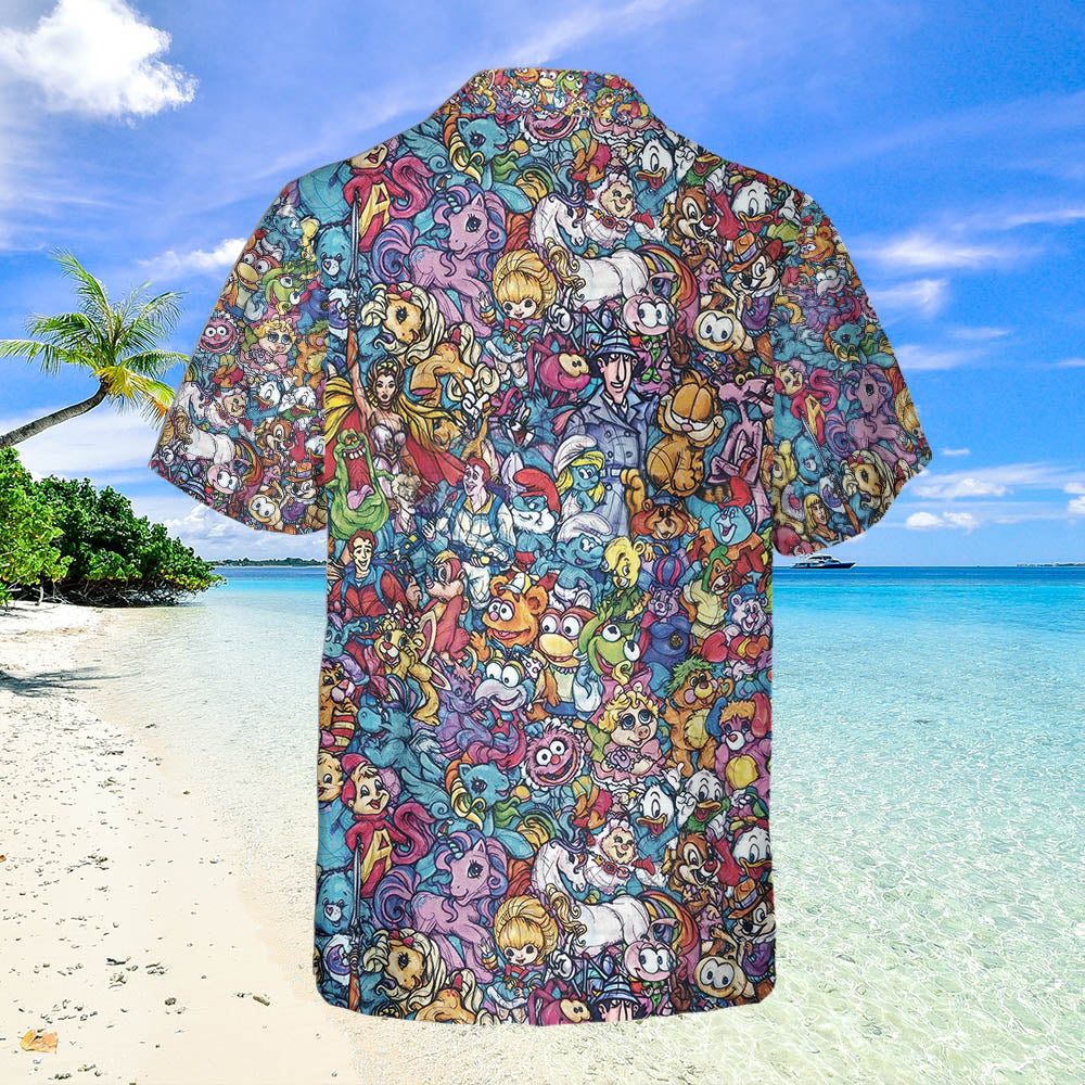 80S Throwback Cartoon Pattern Hawaiian Shirt