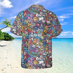 80S Throwback Cartoon Pattern Hawaiian Shirt