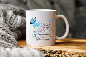 The day i lost you blue Butterfly dandelion - Mug White