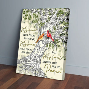 Tree heart Cardinal my mind still talks to you - Matte Canvas