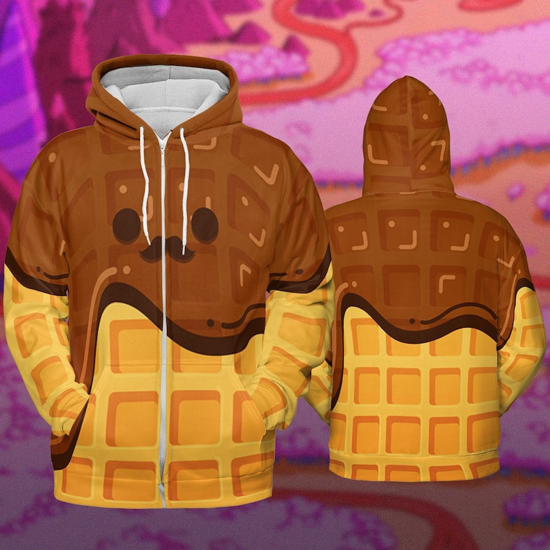 Christmas Round Waffes Socola, Ice Cream - Costume Cosplay Hoodie