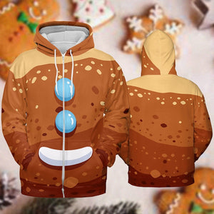 Christmas Gingerbread Man 3D Full Over Print - Costume Cosplay Hoodie