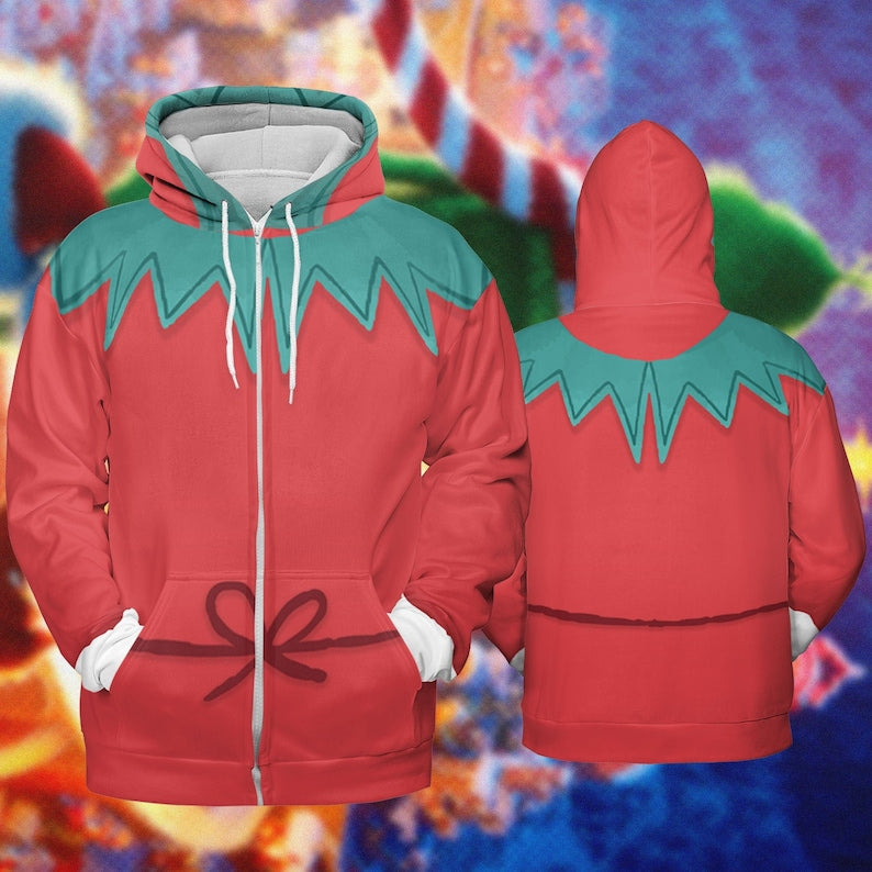 Christmas Holiday Elf Santa Claus - Costume Cosplay Hoodie