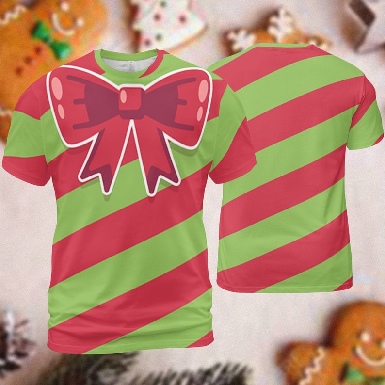 Christmas Pink and Green Candy Cane - Costume Cosplay T-Shirt