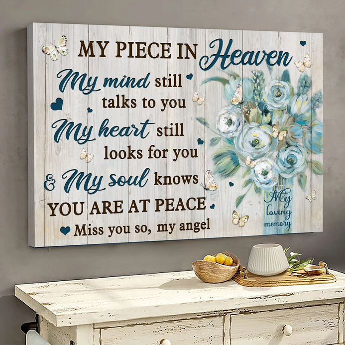 My Mind Still Talks To You Flowers Watercolor - Matte Canvas