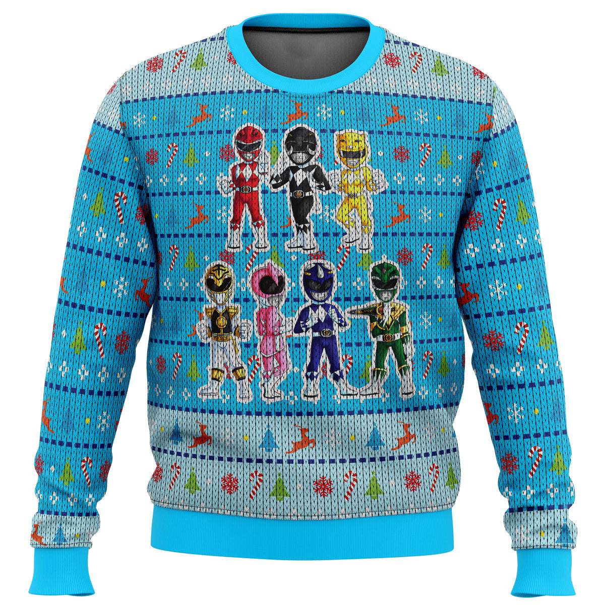 mighty morphin chibis power rangers ugly christmas sweaterstdf7