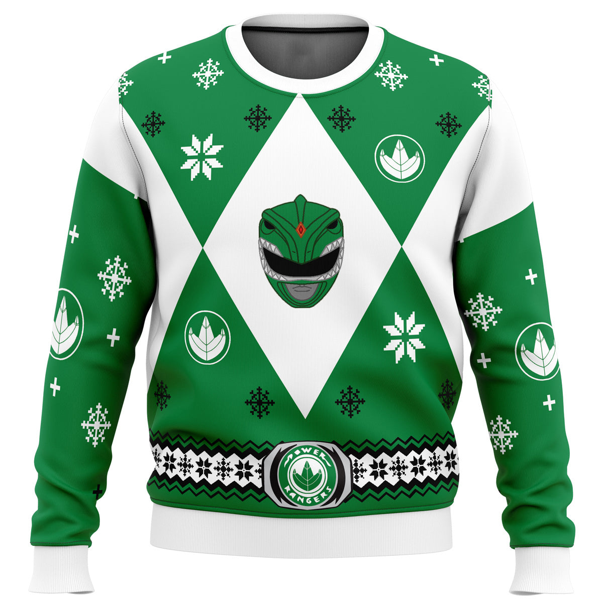 Mighty Morphin Power Rangers Green - Costume Ugly Christmas Sweater