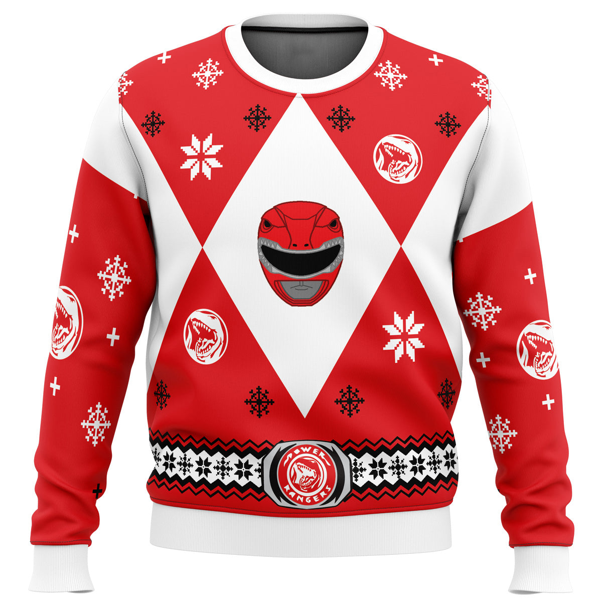 Mighty Morphin Power Rangers Red - Costume Cosplay Ugly Christmas Sweater