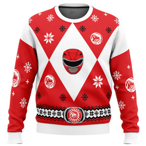 Mighty Morphin Power Rangers Red - Costume Cosplay Ugly Christmas Sweater