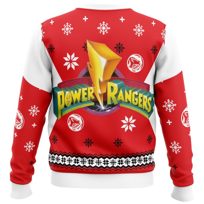 mighty morphin power rangers red ugly christmas sweaterodsew 700x700