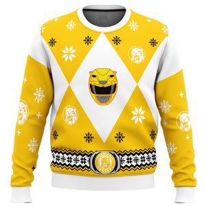 Mighty Morphin Power Rangers Yellow - Costume Cosplay Ugly Christmas Sweater