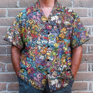 80S Throwback Cartoon Pattern Hawaiian Shirt