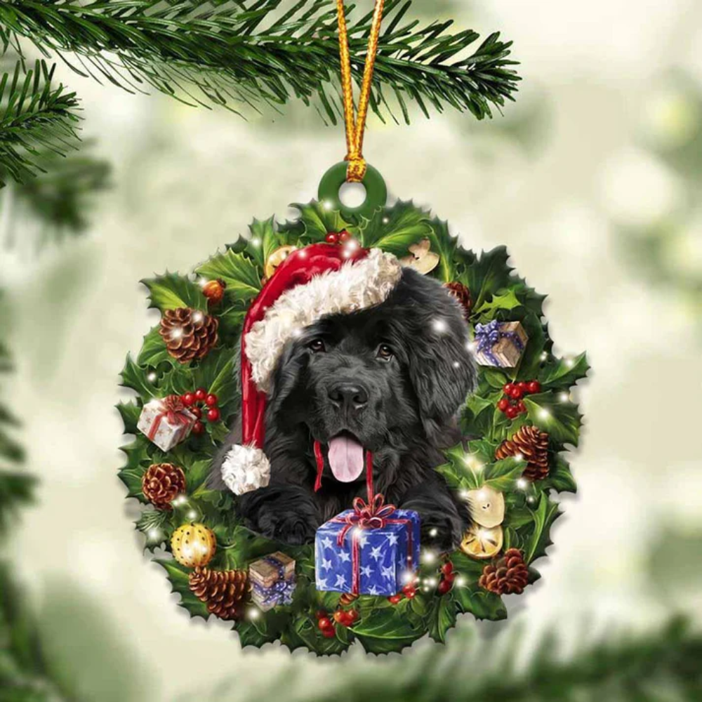 Newfoundland And Christmas Ornament - Gift For Dog Lover