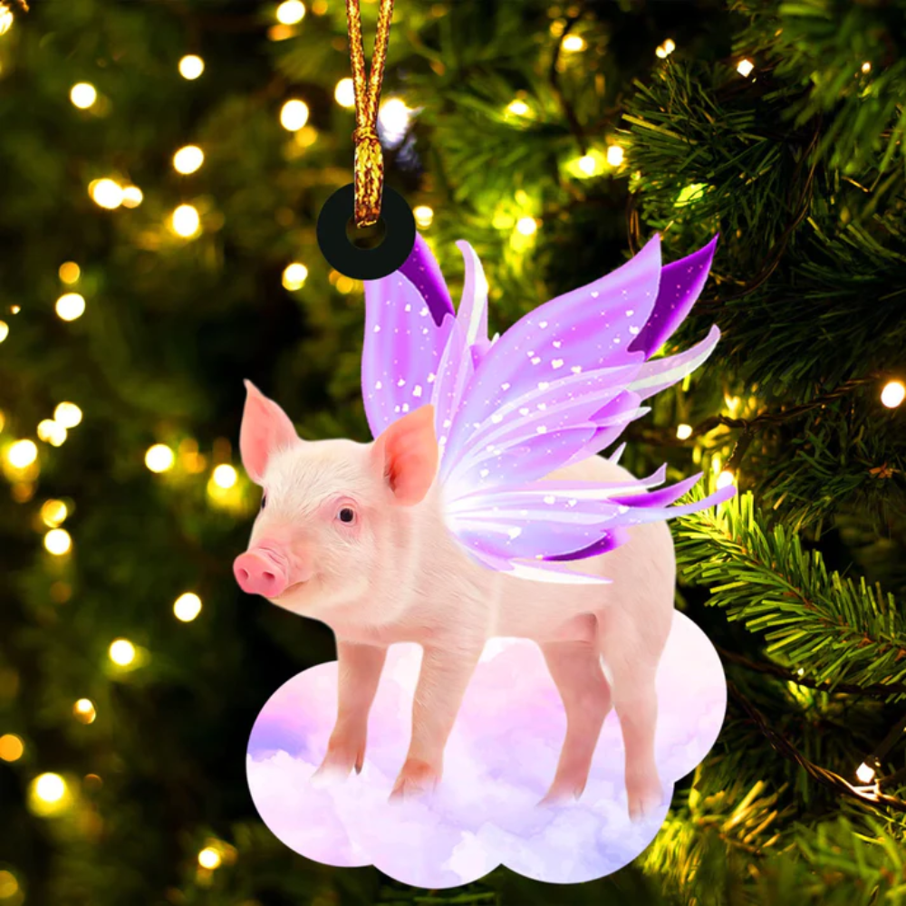 Pig And Wings Ornament - Gift For Pig Lover