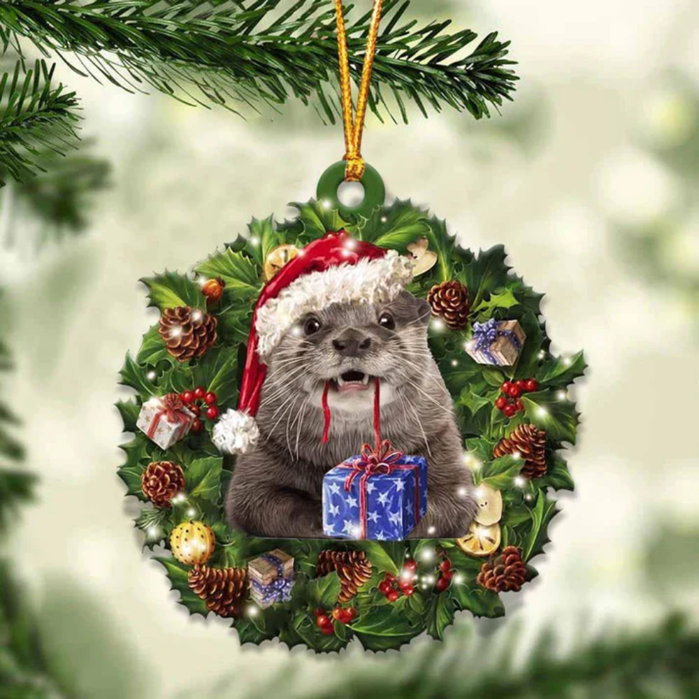 Otters And Christmas Ornament - Gift For Otter Lover