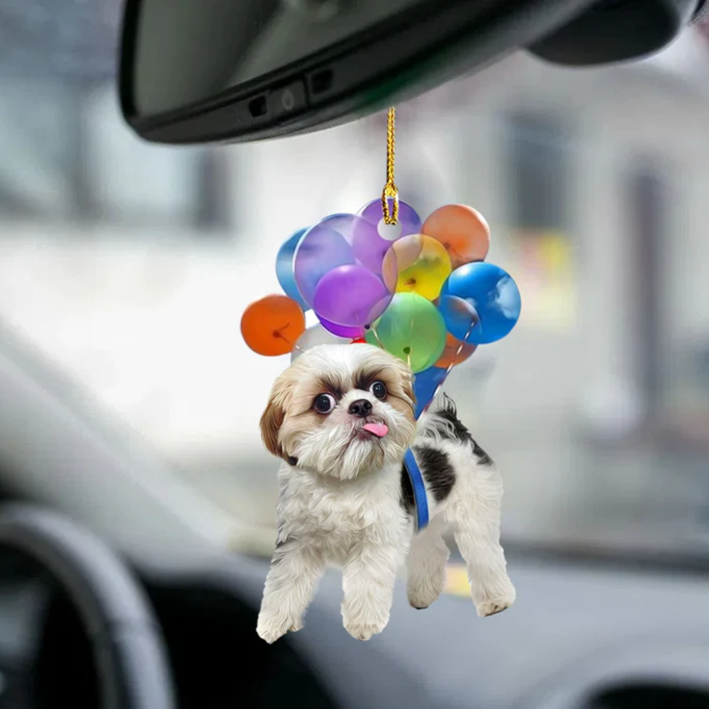 Shih Tzu Fly With Bubbles Ornament - Gift For Dog Lover