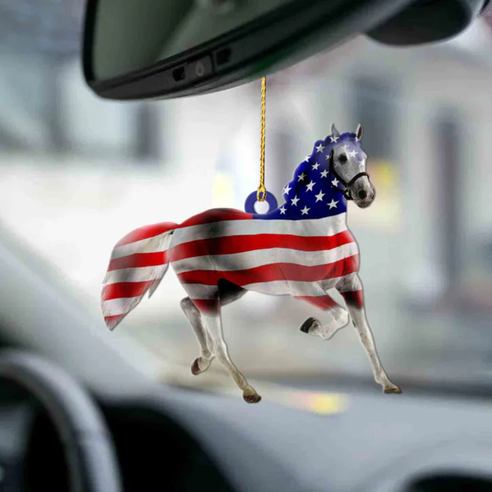 Horse Flag Tattoo Ornament - Gift For Horse Lovers