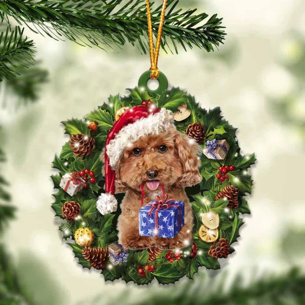 Toy Poodle And Christmas Ornament - Gift For Dog Lover