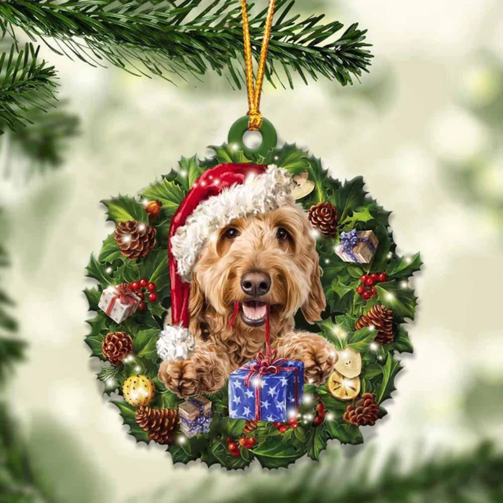 Goldendoodle And Christmas Ornament - Gift For Dog Lover