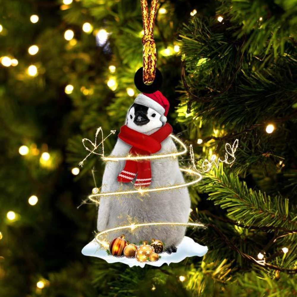 Penguin And Love Ornament - Gift For Penguin Lover