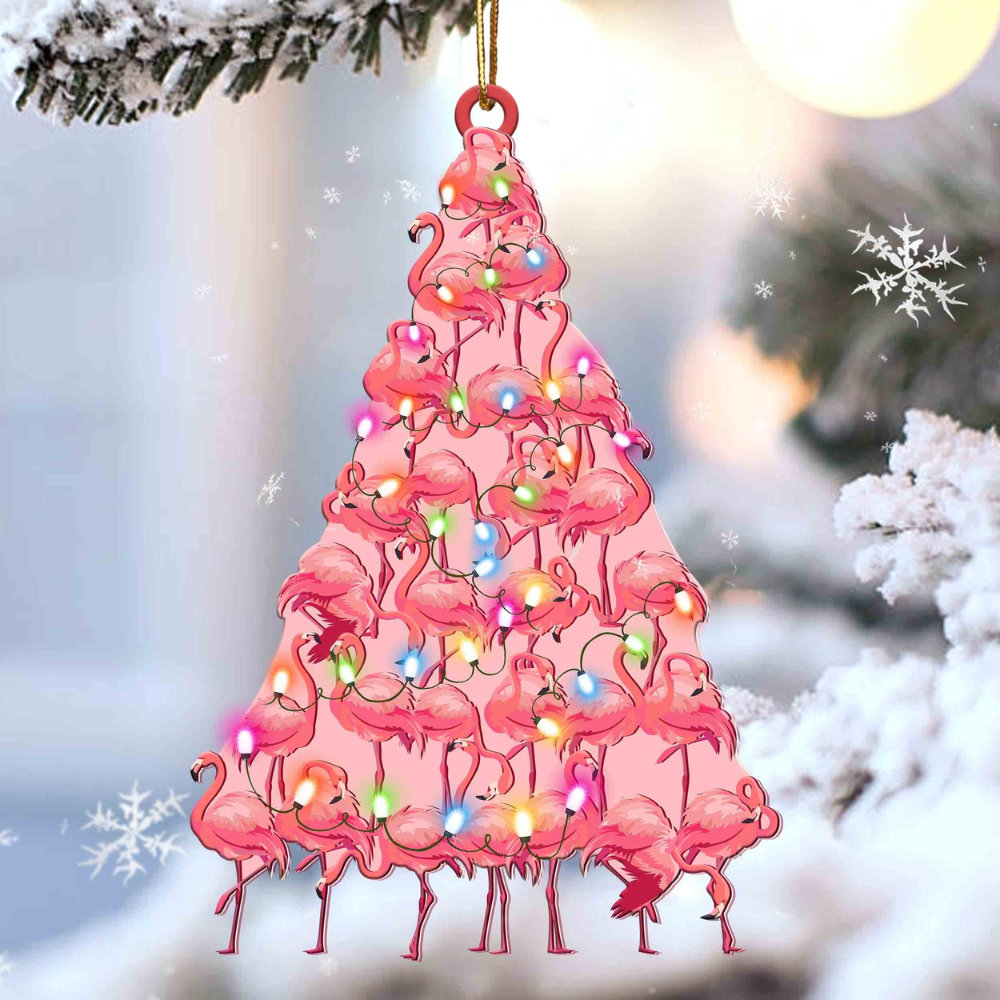 Flamingo Lovely Tree Ornament - Gift For Flamingo Lover