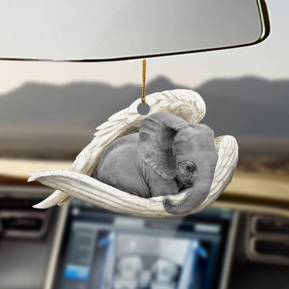 Elephant Sleeping Angel Ornament