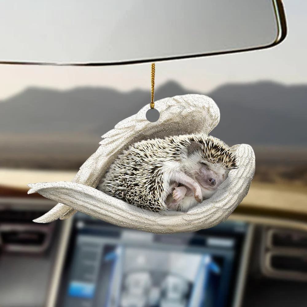 Hedgehog Sleeping Angel Ornament - Gift For Animal Lovers