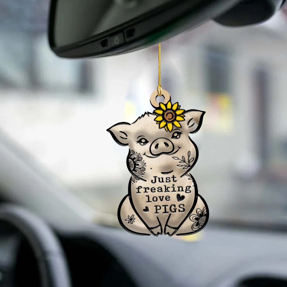 Pig Freaking Love Two Sided Ornament - Gift For Pig Lovers