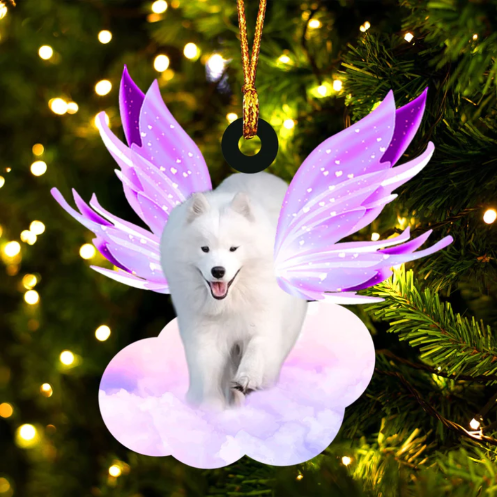 Samoyed And Wings Ornament - Gift For Dog Lover