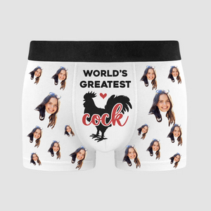 Custom Photo World's Greatest Cock - Gift For Husband, Boyfriend - Personalized Men's Boxer