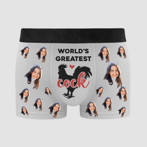 Custom Photo World's Greatest Cock - Gift For Husband, Boyfriend - Personalized Men's Boxer