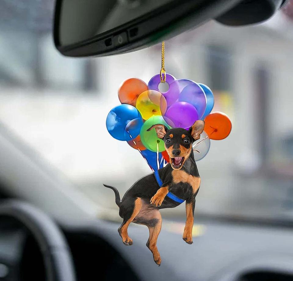 Miniature Pinscher Dog Fly With Bubbles - Gift For Dog Lover