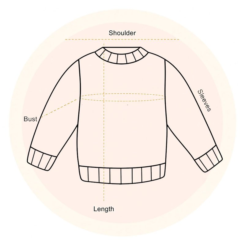 AOP Kid's Ugly Sweater measurement guide